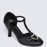 Lovella Comfy Heels In Black