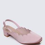 Lizzy Comfy Heels In Nude Pink
