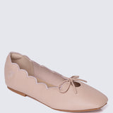 Clarimond Comfy Ballerina In Nude Pink