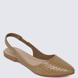 Kate Woven Comfy Ballerina In Tan