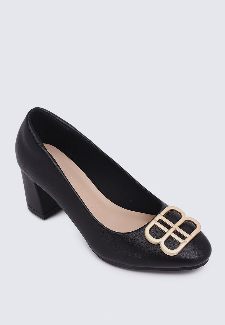 Vanessa Wide Feet Comfy Heels In Black