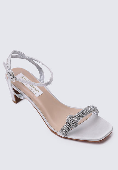 Audrey Comfy Heels In Silver