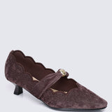 Sarah Comfy Heels In Charcoal