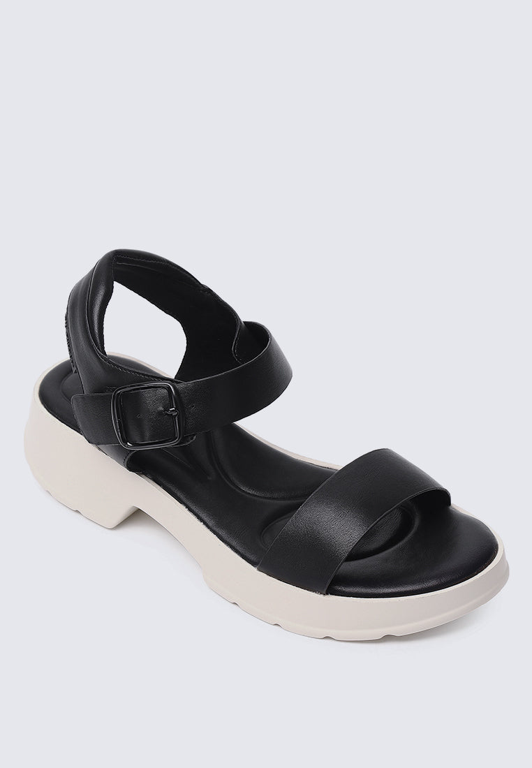 Go Walk Comfy Sandals In Black