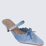 Lisbeth Comfy Heels In Blue