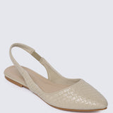 Kate Woven Comfy Ballerina In Almond