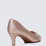 Dahlina Comfy Heels In Rose Gold