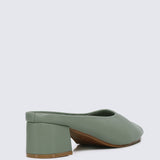 Lani Comfy Heels In Sage Green
