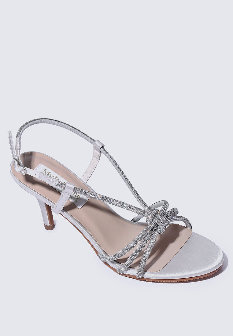 Alaia Comfy Heels In Silver Grey