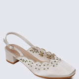 Anastasia Comfy Heels In Champagne