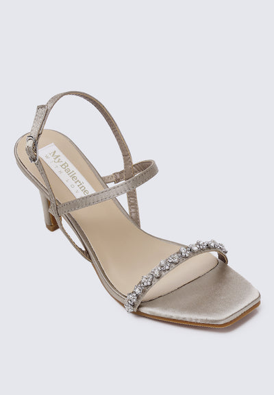 Kristine Comfy Heels In Taupe