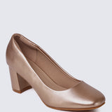 Pauline Comfy Heels In Rose Gold