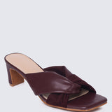 Tiramisu Comfy Heels In Burgundy