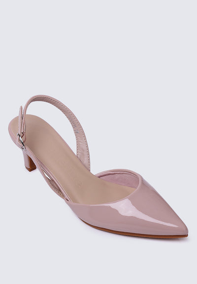 Vicky Comfy Heels In Nude Pink