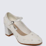Candrea Comfy Heels In Ivory