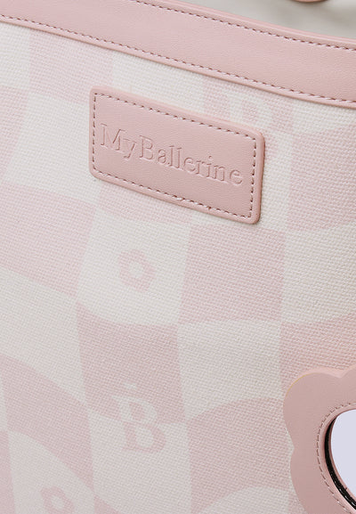 Checker Me Out Tote Bag In Pink