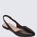 Kate Woven Comfy Ballerina In Espresso
