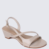 Yeemi Comfy Heels In Beige