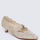 Sarah Comfy Heels In Beige