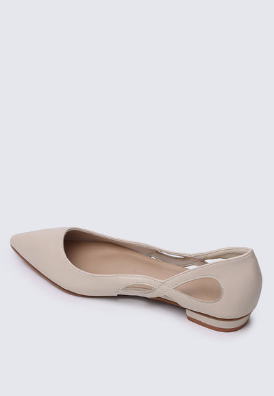 Eloise Comfy Flats In Beige
