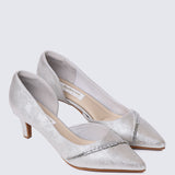 Dahlina Comfy Heels In Silver