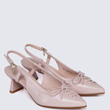 Mirabelle Comfy Heels In Nude Pink