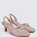 Maison Comfy Heels In Nude