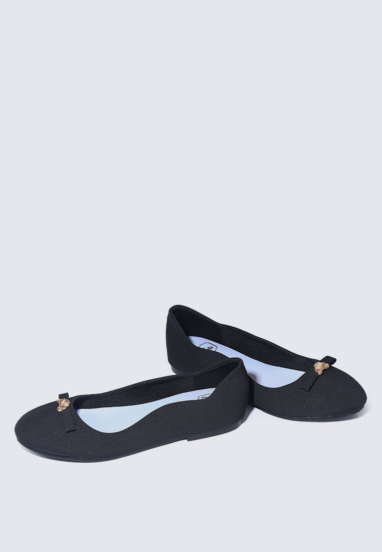 Midnight Carriage Comfy Ballerina In Black