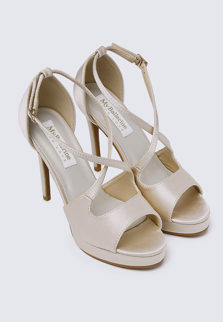 Louise Comfy Heels In Champagne