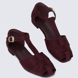 Mozzy Comfy Sandals In Burgundy