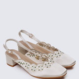 Anastasia Comfy Heels In Champagne