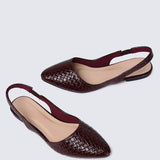 Kate Woven Comfy Ballerina In Burgundy