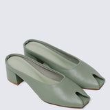 Lani Comfy Heels In Sage Green