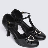 Lovella Comfy Heels In Black