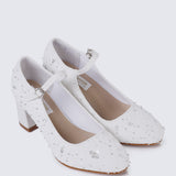 Clarisse Comfy Heels In White