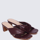 Tiramisu Comfy Heels In Burgundy