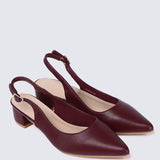 Valerie Comfy Heels In Maroon
