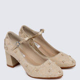 Candrea Comfy Heels In Nude