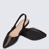 Kate Woven Comfy Ballerina In Espresso