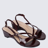 Yeemi Comfy Heels In Chocolate