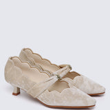 Sarah Comfy Heels In Beige