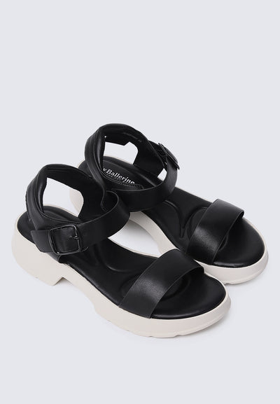 Go Walk Comfy Sandals In Black