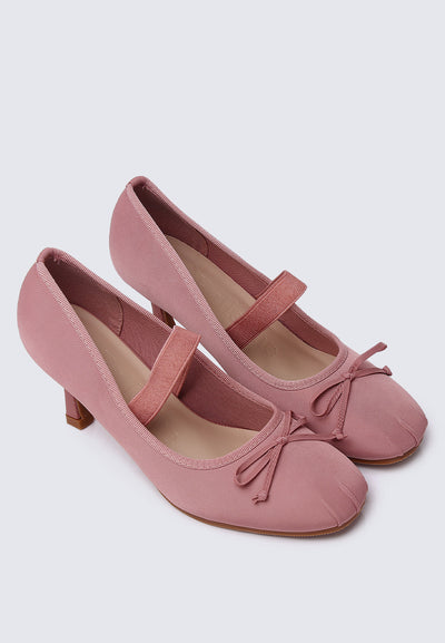 Eleanor Comfy Heels In Dusty Rose