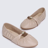 Rowena Comfy Ballerina In Tan