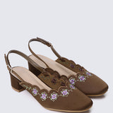 Anastasia Comfy Heels In Coffee