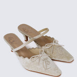 Lisbeth Comfy Heels In Beige