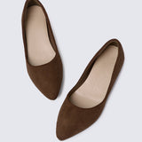 Cece Suede Comfy Ballerina In Espresso