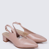 Linnea Ultra WideFit Comfy Heels In Nude Pink