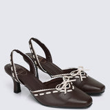 Maison Comfy Heels In Espresso