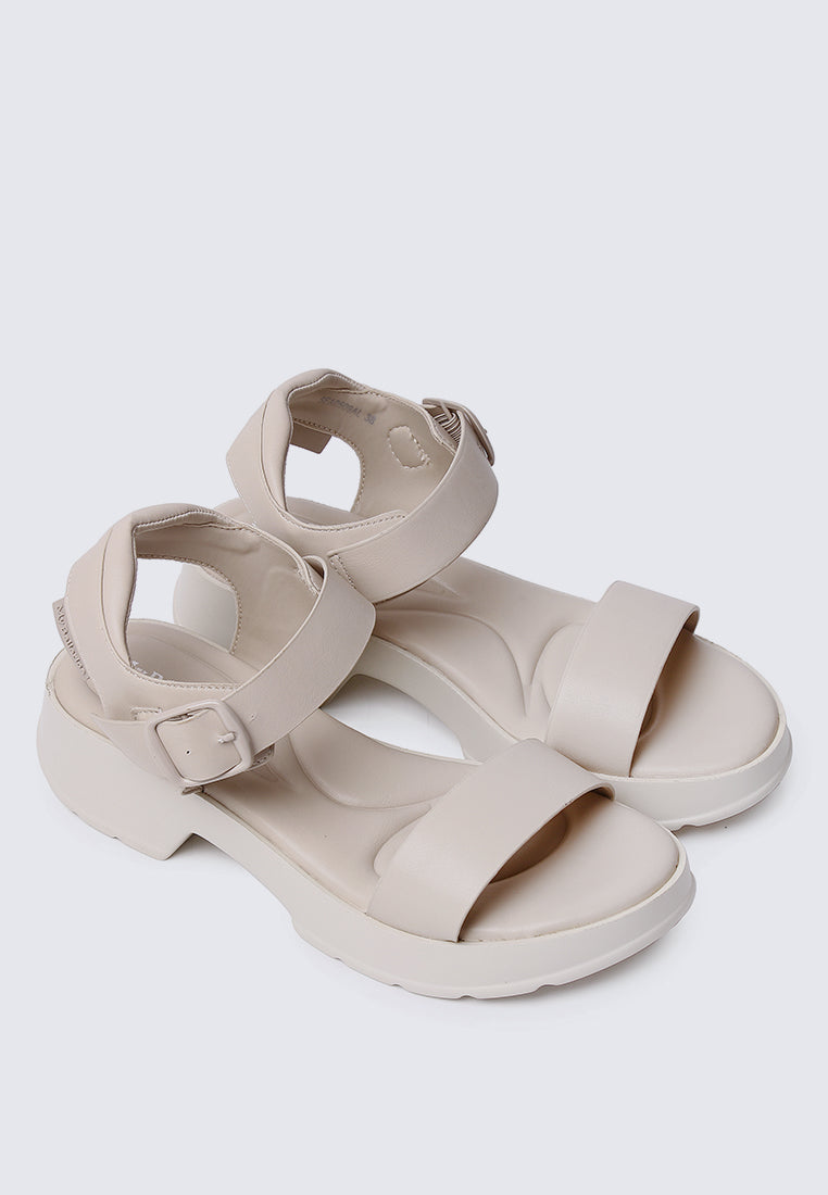 Go Walk Comfy Sandals In Almond